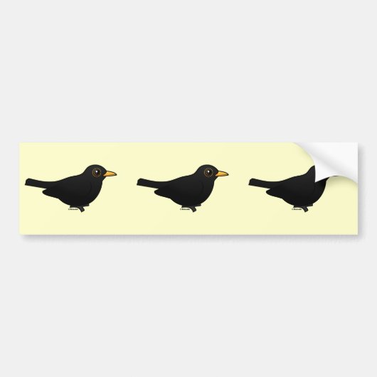 Zwarte vogel bumpersticker (Voorkant)