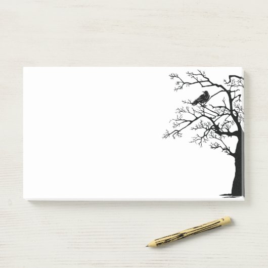 Zwarte vogel De Raven Sticky Post-it® Notes (Op bureau)