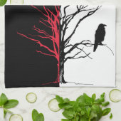 Zwarte vogel de Raven Theedoek (Gevouwen)