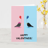 Zwarte Vogel Die Je Andere Helft Vindt Kaart (Gele Bloem)