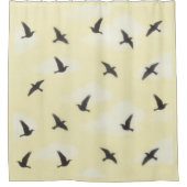 Zwarte Vogel Fly Showergordijn Douchegordijn (Voorkant)