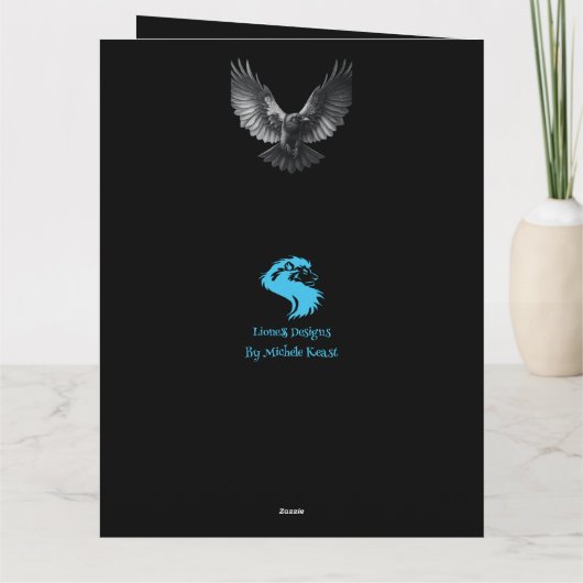 Zwarte Vogel Halloween Kaart (Achterkant)