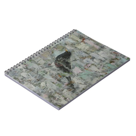 Zwarte vogel in de boom notitieboek (Linkerzijde)