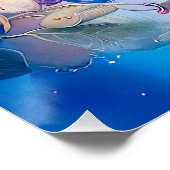 Zwarte vogel in de tuin impressionistische schilde perfect poster (Hoek)