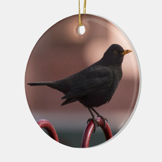 Zwarte vogel keramisch ornament (Links)