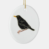 Zwarte vogel keramisch ornament (Rechts)