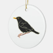 Zwarte vogel keramisch ornament (Links)