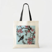 Zwarte vogel kersenbloesemboom tote bag (Voorkant)