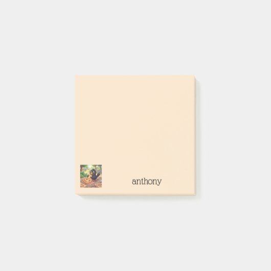 Zwarte Vogel Kraai Raaf Eet Pizza | Personaliseer Post-it® Notes (Voorkant)