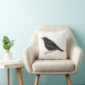 Zwarte vogel kussen (Stoel)