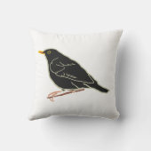 Zwarte vogel kussen (Achterkant)
