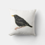 Zwarte vogel kussen (Voorkant)