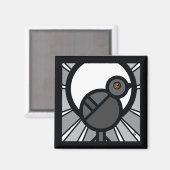 Zwarte Vogel Magneet (Voorkant / Achterkant)