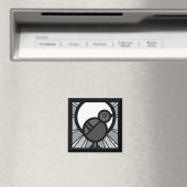 Zwarte Vogel Magneet (Insitu (Vaatwasser))
