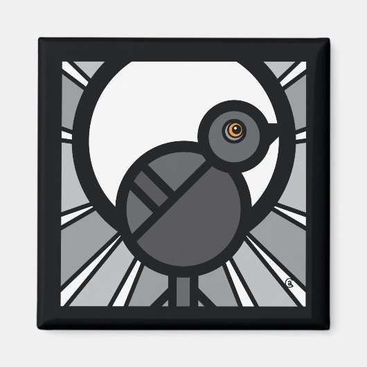 Zwarte Vogel Magneet (Voorkant)