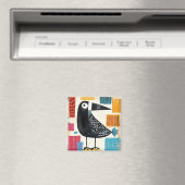 Zwarte Vogel Moderne Kunst, Magneet (Insitu (Vaatwasser))