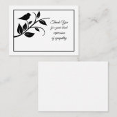 Zwarte vogel op bijkantoor na begrafenis bedankt k notitiekaartje (Voorkant / Achterkant)