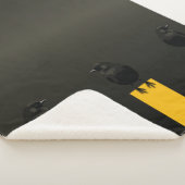 Zwarte Vogel op Gouden Stool Sherpa Deken (3/4)