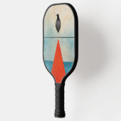 Zwarte Vogel op Rode Driehoek In het midden van wa Pickleball Paddle (Links)