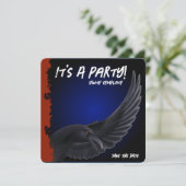 Zwarte Vogel Partij Zonsondergang Raaf Kaart (Staand voorkant)