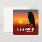 Zwarte Vogel Partij Zonsondergang Raaf Kaart (Voorkant / Achterkant)