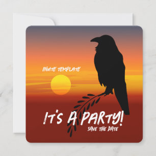 Zwarte Vogel Partij Zonsondergang Raaf Kaart