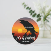 Zwarte Vogel Partij Zonsondergang Raaf Kaart (Staand voorkant)