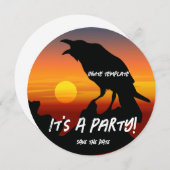 Zwarte Vogel Partij Zonsondergang Raaf Kaart (Voorkant / Achterkant)