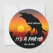 Zwarte Vogel Partij Zonsondergang Raaf Kaart (Voorkant)