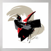 Zwarte vogel poster (Voorkant)