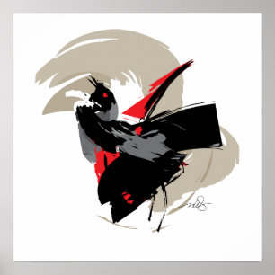 Zwarte vogel poster