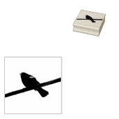 Zwarte vogel rubberstempel (Gestempeld)