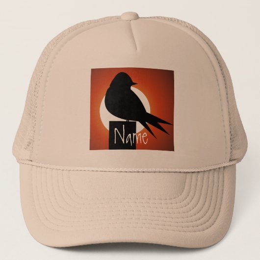 Zwarte Vogel Silhouet Zon Thunder_Cove Trucker Pet (Voorkant)