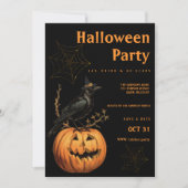 Zwarte vogel sinaasappel jack lantaarn Halloween P Kaart (Voorkant)