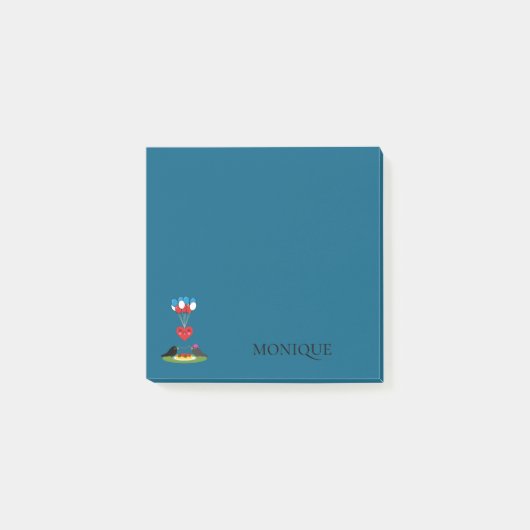 Zwarte Vogel Spaghetti Gehaktballen Valentijnsdag Post-it® Notes (Voorkant)