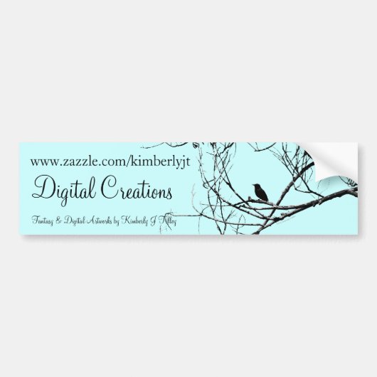 Zwarte Vogel Sticker (Voorkant)