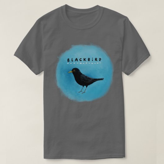 Zwarte vogel t-shirt (Design voorkant)