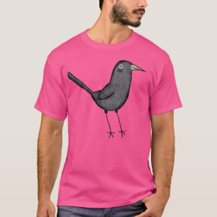 Zwarte vogel t-shirt