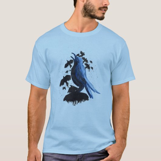 Zwarte vogel t-shirt (Voorkant)