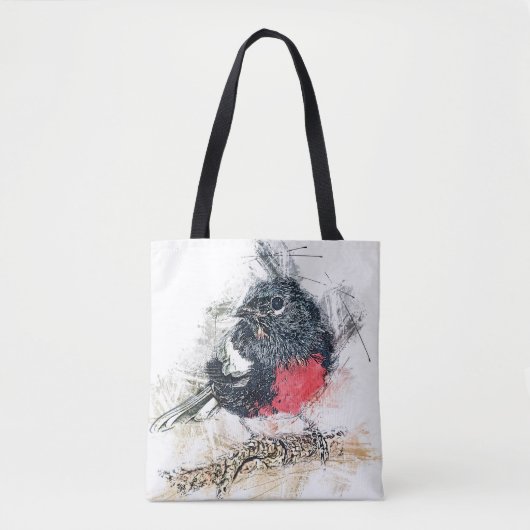 Zwarte vogel tote bag (Voorkant)