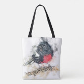 Zwarte vogel tote bag (Achterkant)