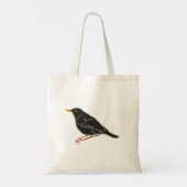 Zwarte vogel tote bag (Achterkant)