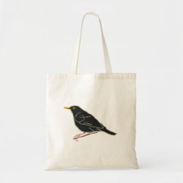 Zwarte vogel tote bag