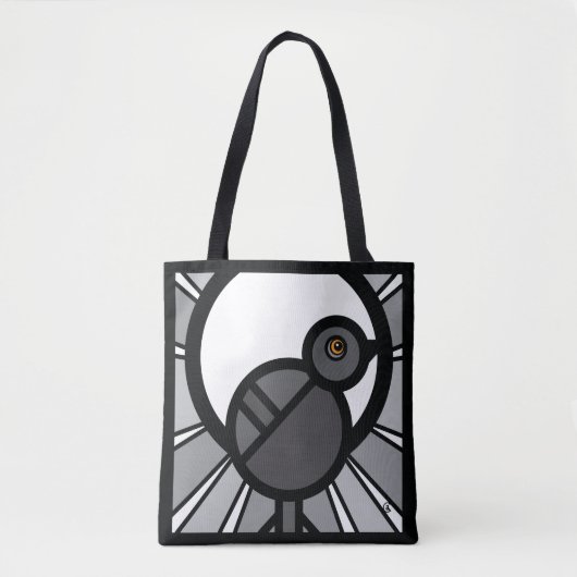 Zwarte Vogel Tote Bag (Voorkant)
