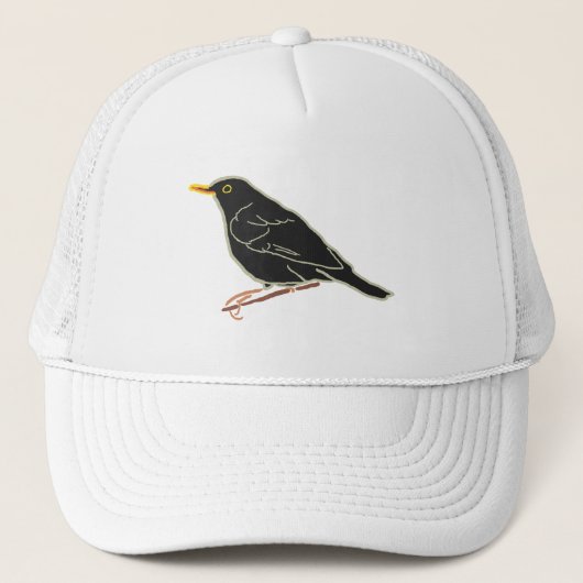 Zwarte vogel trucker pet (Voorkant)