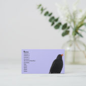 Zwarte vogel visitekaartje (Staand voorkant)
