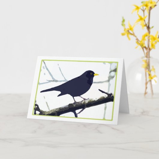 Zwarte-vogelkaart Kaart (Gele Bloem)