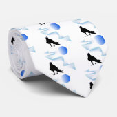 Zwarte vogelroofbaars stropdas (Opgerold)