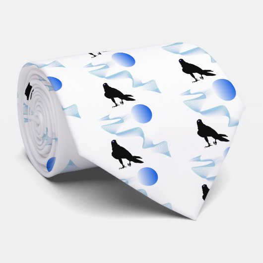 Zwarte vogelroofbaars stropdas (Opgerold)