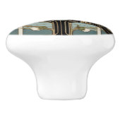 Zwarte vogels Art Nouveau Vogel Art Deco duiven Keramische Knop (Zijkant)